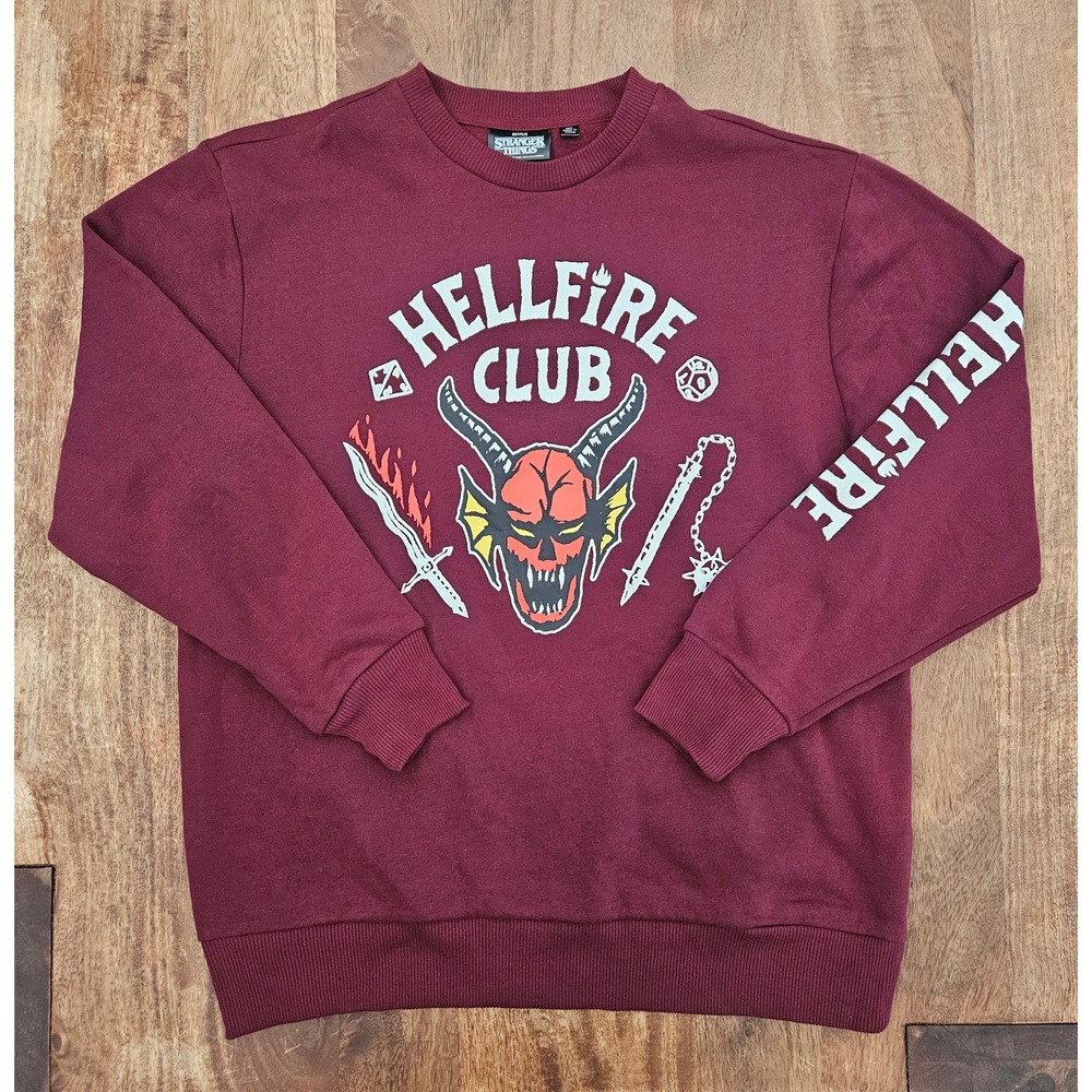 Stranger Things Hellfire Club Sweatshirt Adult Maroon Medium Pullover